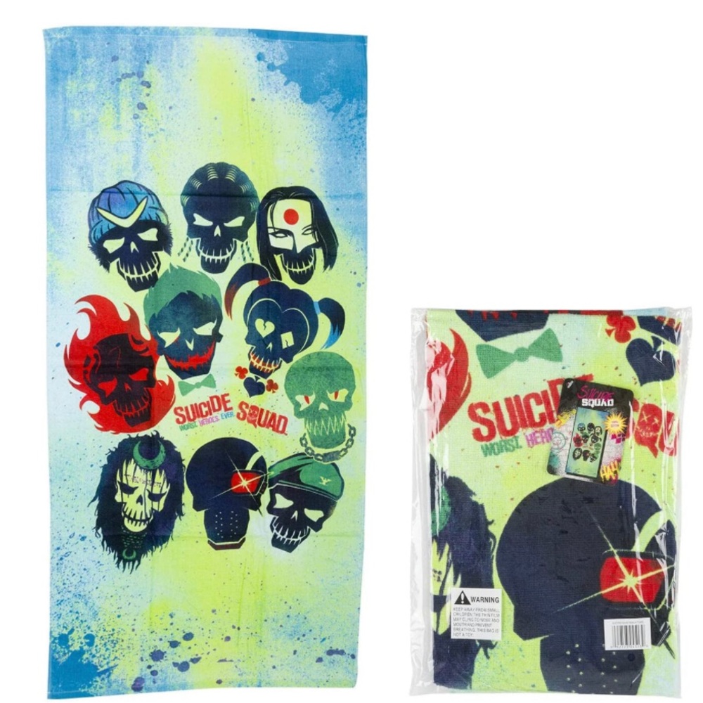 DC Comics Suicide Squad Oversized beach towel 58" x 28" nwt